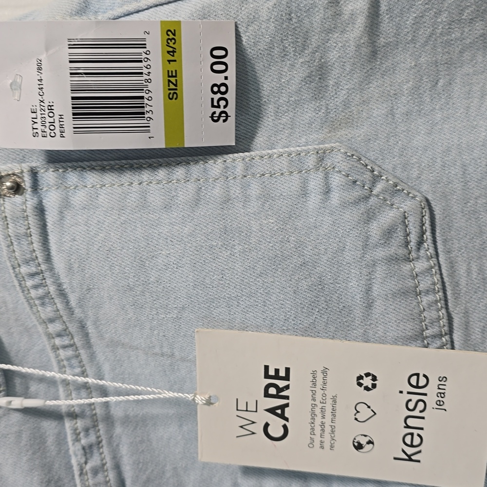 Kensie Jeans 14/32 High Rise Short Light Blue - Picture 3 of 9